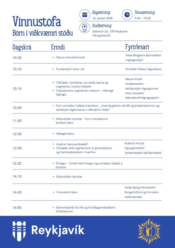 Vinnustofa um börn í viðkvæmri stöðu
