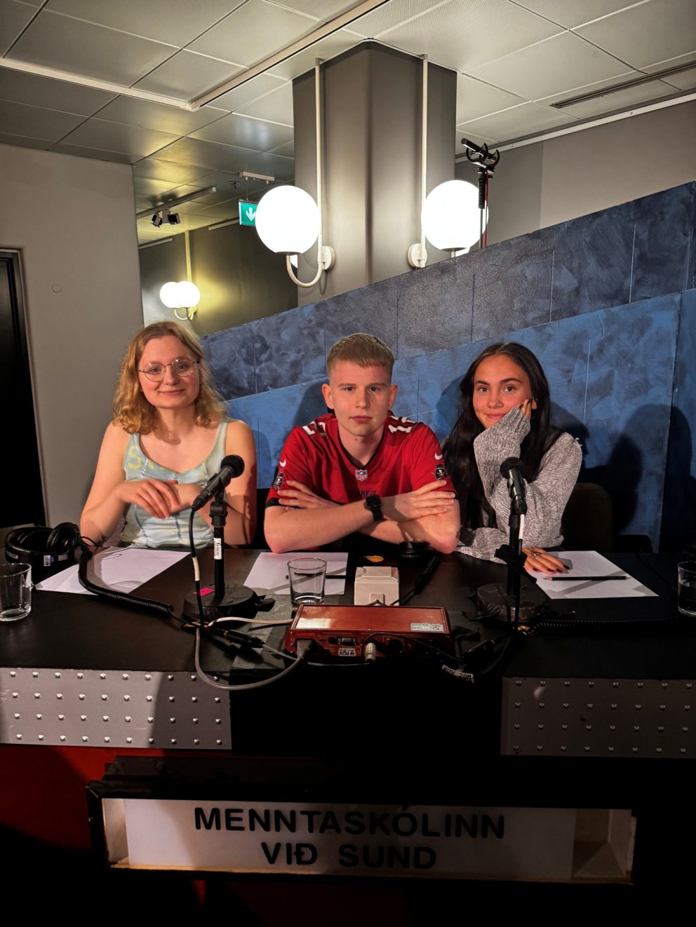 Oliwia Eva, Sigurjón Nói og Matthilda Ósk að lokinni spennandi viðureign