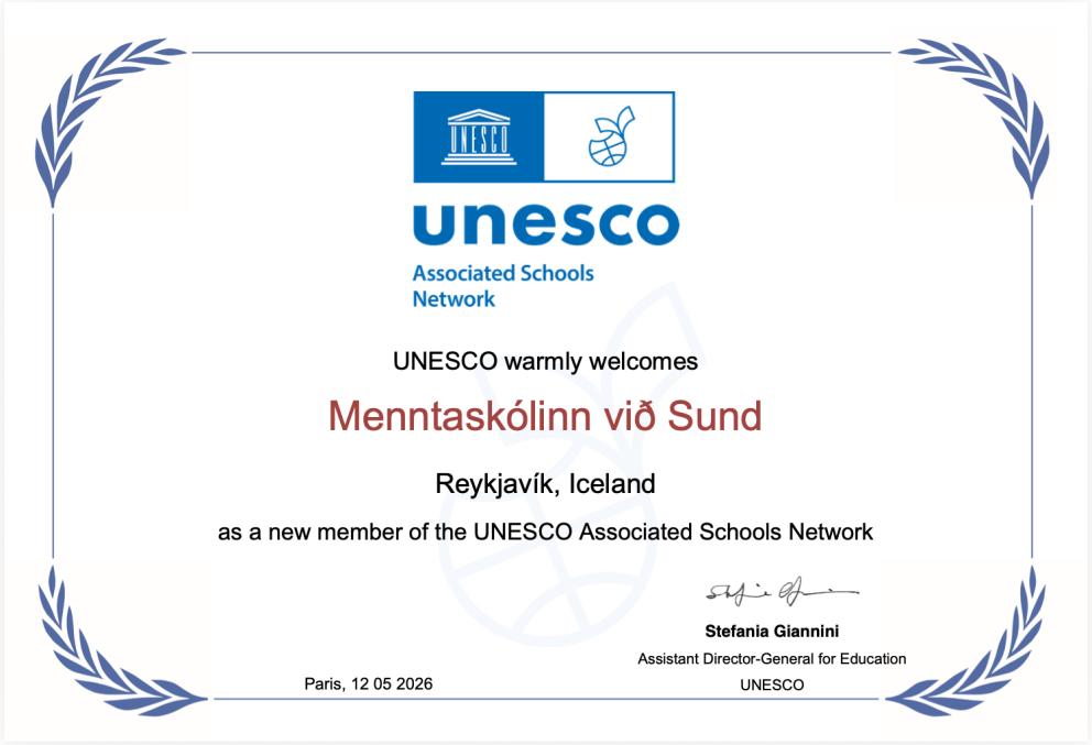 MS orðinn UNESCO skóli