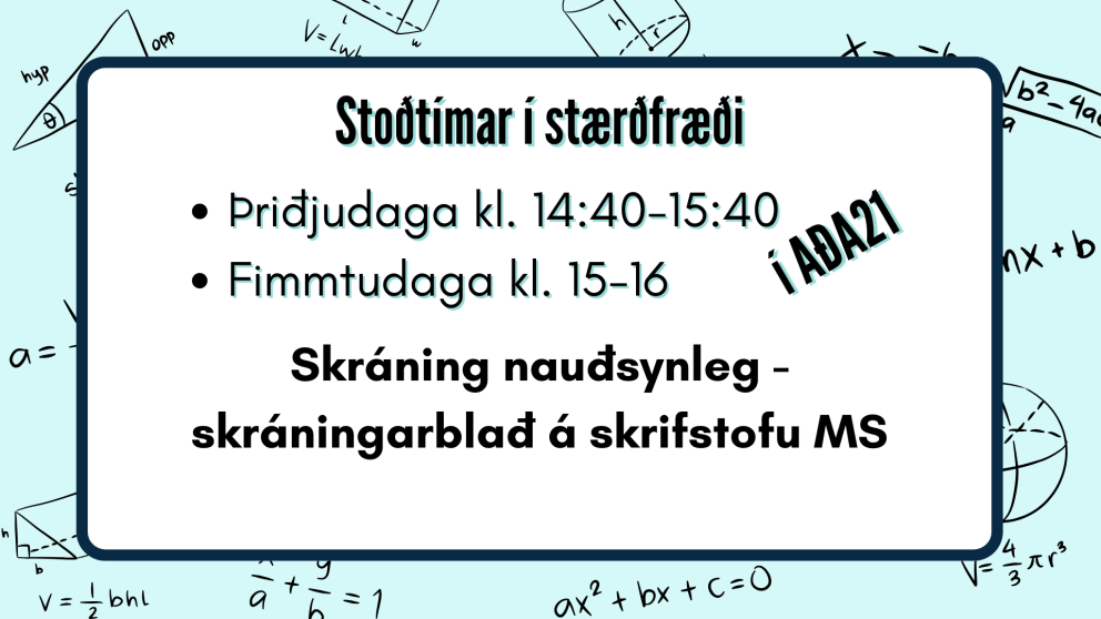 Stoðtímar í stærðfræði