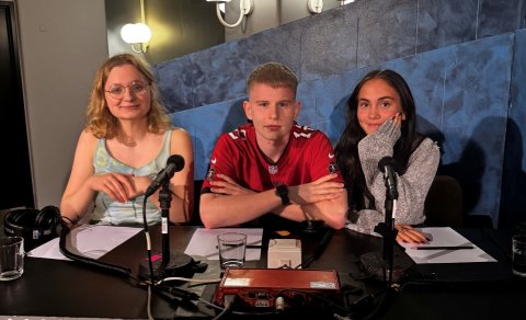 Oliwia Eva, Sigurjón Nói og Matthilda Ósk að lokinni spennandi viðureign