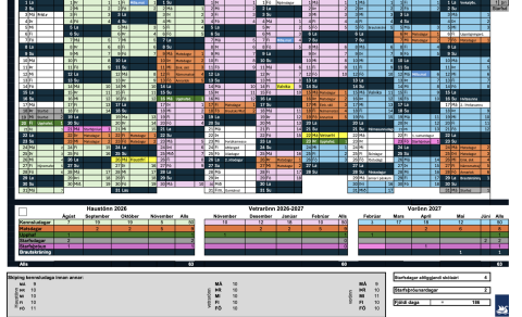 Skóladagatal Menntaskólans við Sund 2026-2027